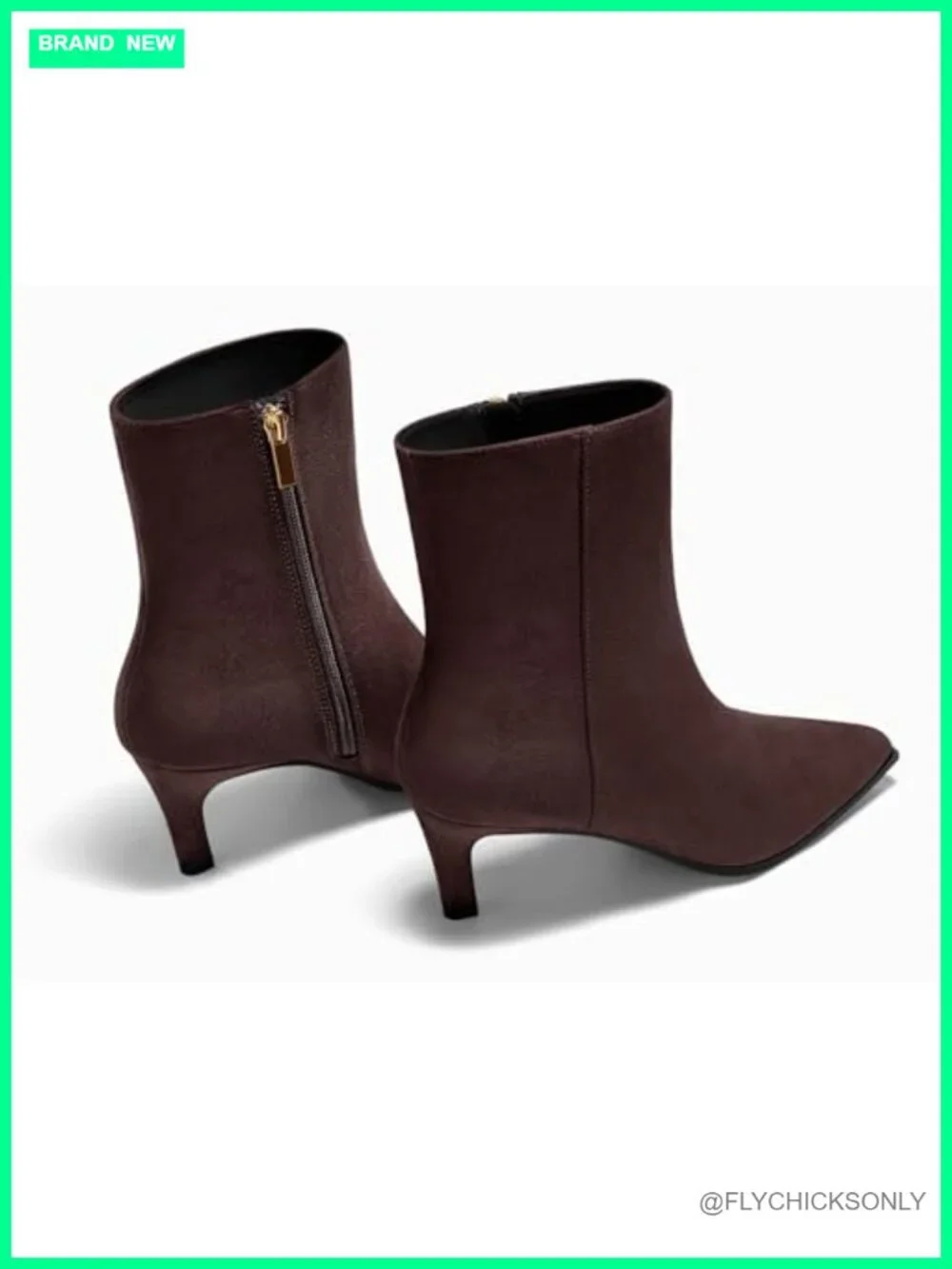 Women's Pointed Toe Kitten Heel Ankle Booties Side Zipper Fall Shoes